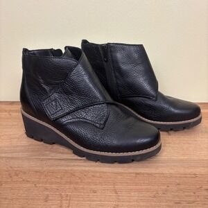 VIONIC Abby Ankle Wedge Bootie Black Women Size 8 Casual Workwear Everyday